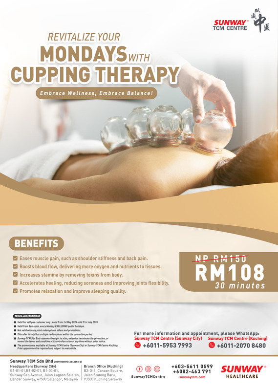 Revitalize Your Mondays with Cupping Therapy at RM108 !
